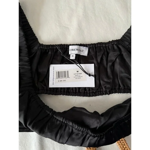 WeWoreWhat Cut Out Midi Dress in Black Satin Size M - Picture 7 of 9